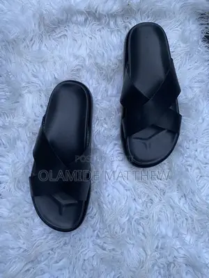 Cross Black Leather Pam Slippers.