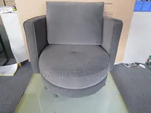 Pune; Plush Grey Single Seater Armchair for Living Room & Office