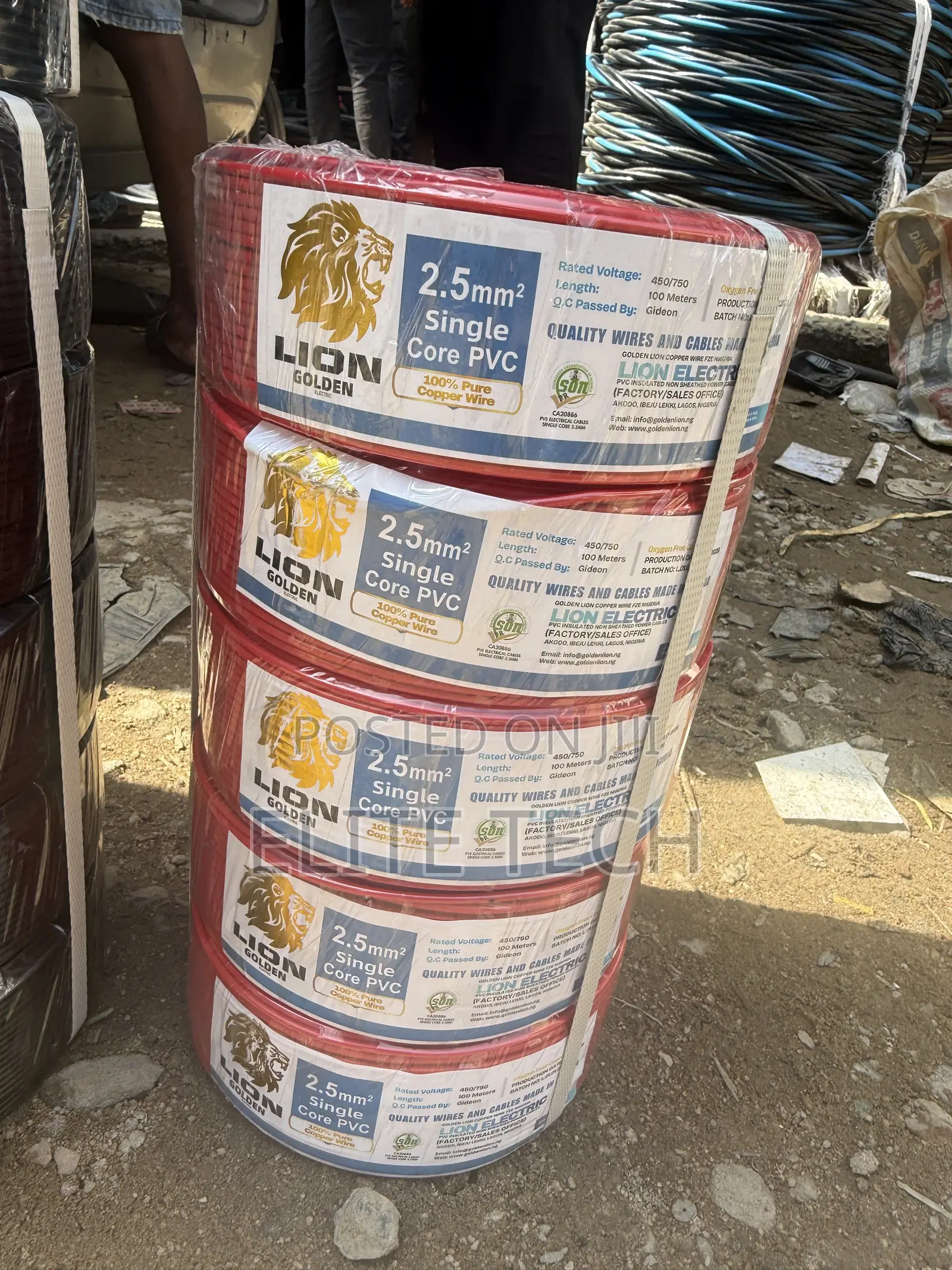 2.5mm Single Core Pure Copper Building Wire (100m Roll)⁠