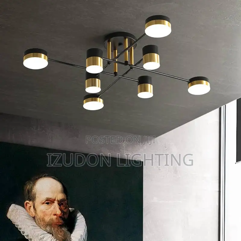Luxury Black & Gold LED Ceiling Chandelier
