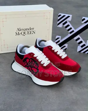 Alexander McQueen Floral Chunky Red Sneakers