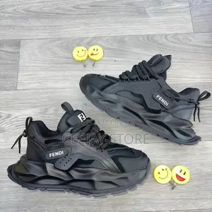 Fendi Flow Black Nylon & Leather Sneakers