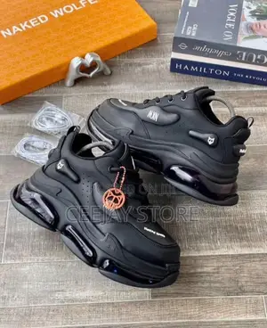 Naked Wolfe Track Black Leather Sneakers