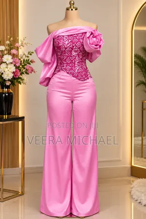 Women's Adire Corset Top and Trousers Set