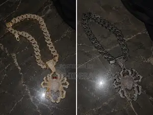 Hip Hop Style Spider Pendant Necklace With Red Zinc Alloy & Rhinestone
