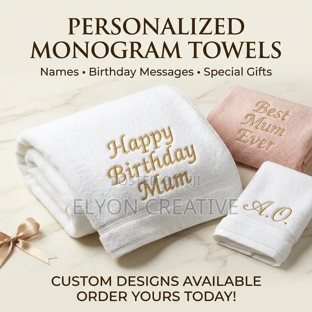 Customized Monogram Towels | Birthday Gifts for Mum, Dad & Loved Ones