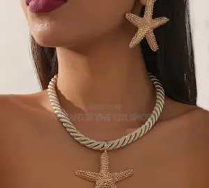 Boho Elegant Jewellery Earring and Necklace Set Starfish