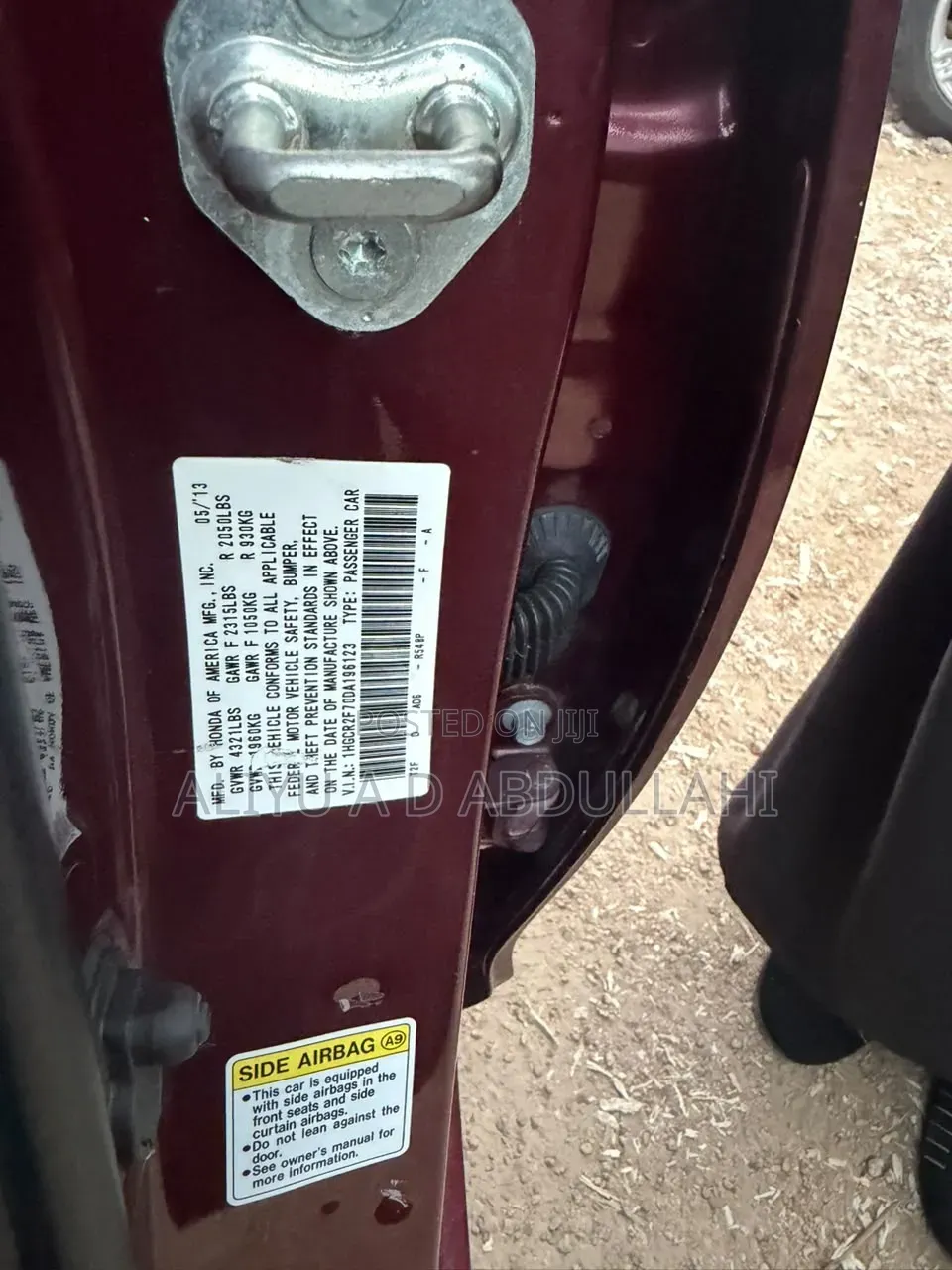 Honda Accord 2013 Maroon