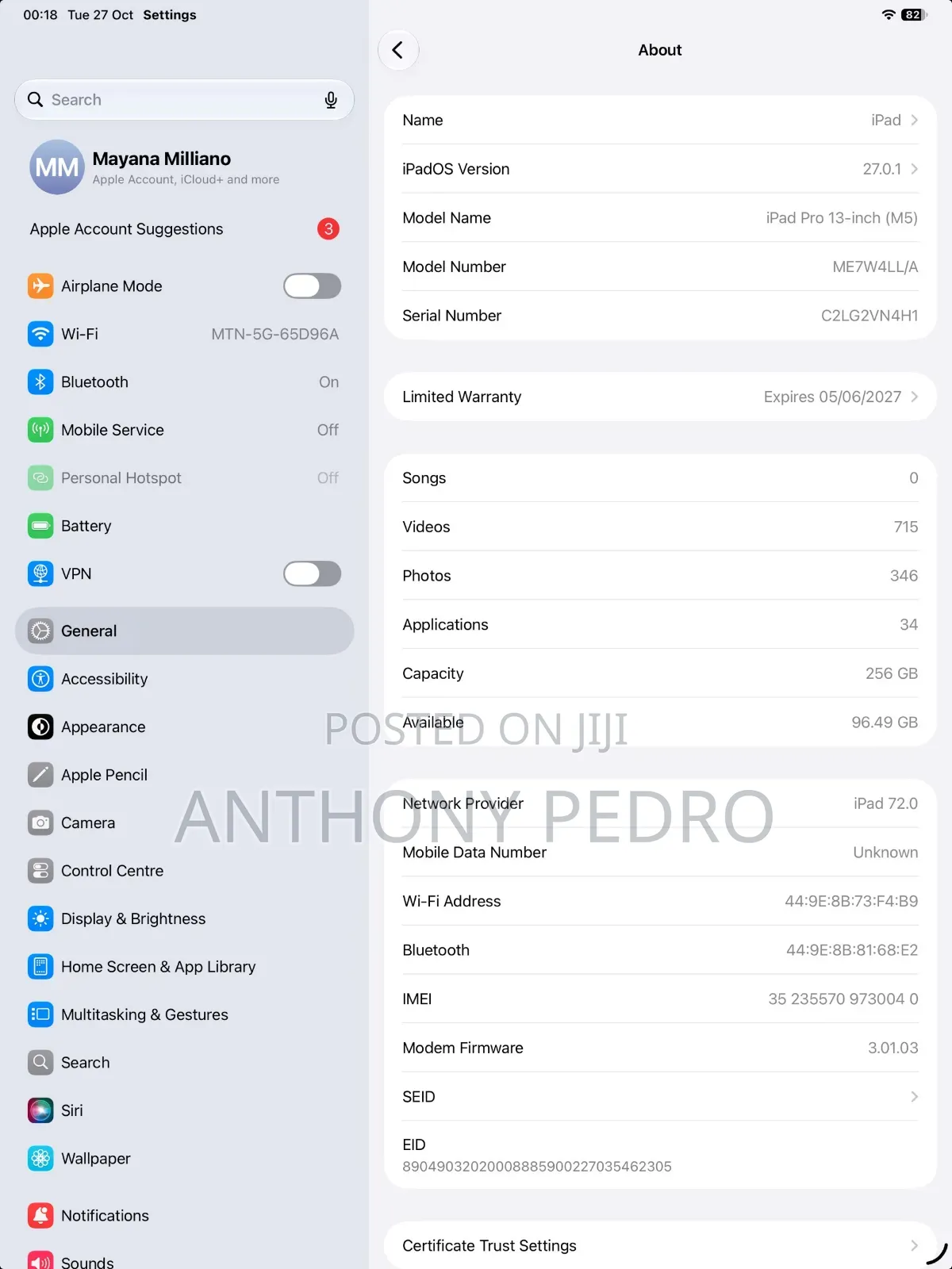 Apple iPad (2025) 256 GB Black
