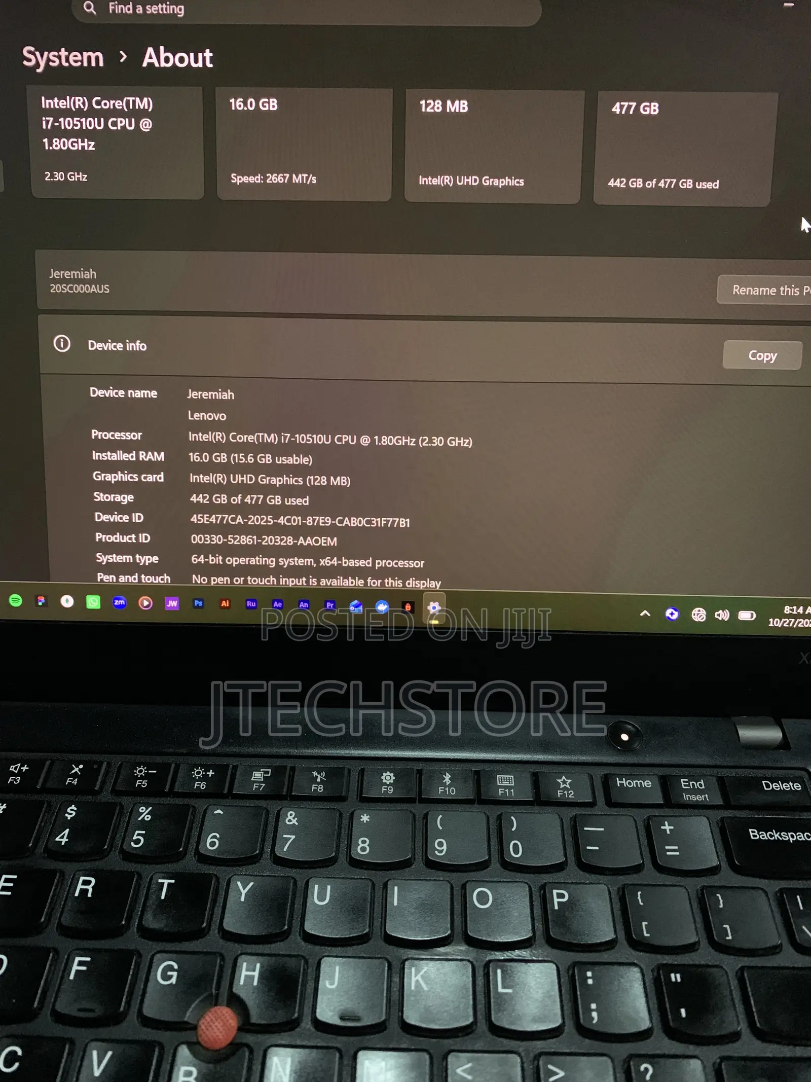Laptop Lenovo ThinkPad X390 16GB Intel Core i7 SSD 512GB