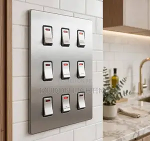 9gang Modern Luxury Stainless Steel Switch Panel