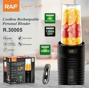Raf Cordless Rechargeable Blender, 4 Stainless Steel Blades