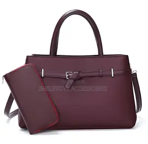 Ladies Structured Handbag With Matching Wallet & Shoulder Strap