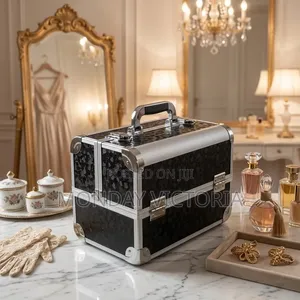 Professional Makeup Box - Black & Silver