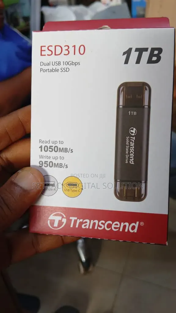 Transcend 1TB Dual USB 10Gbps Portable SSD Esd310c