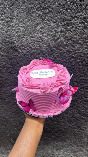 6 Inch One Layer Pink Birthday Cake- Vanilla