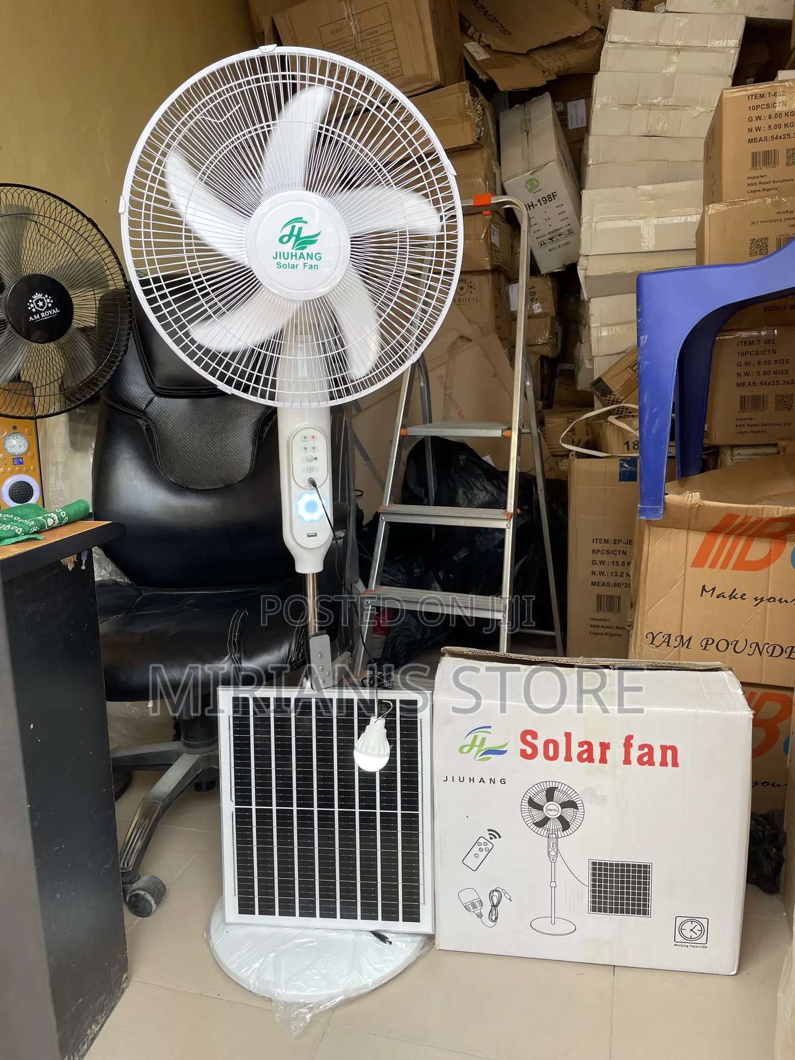 Jiuhang Solar Standing Fan With Panel & Remote Control