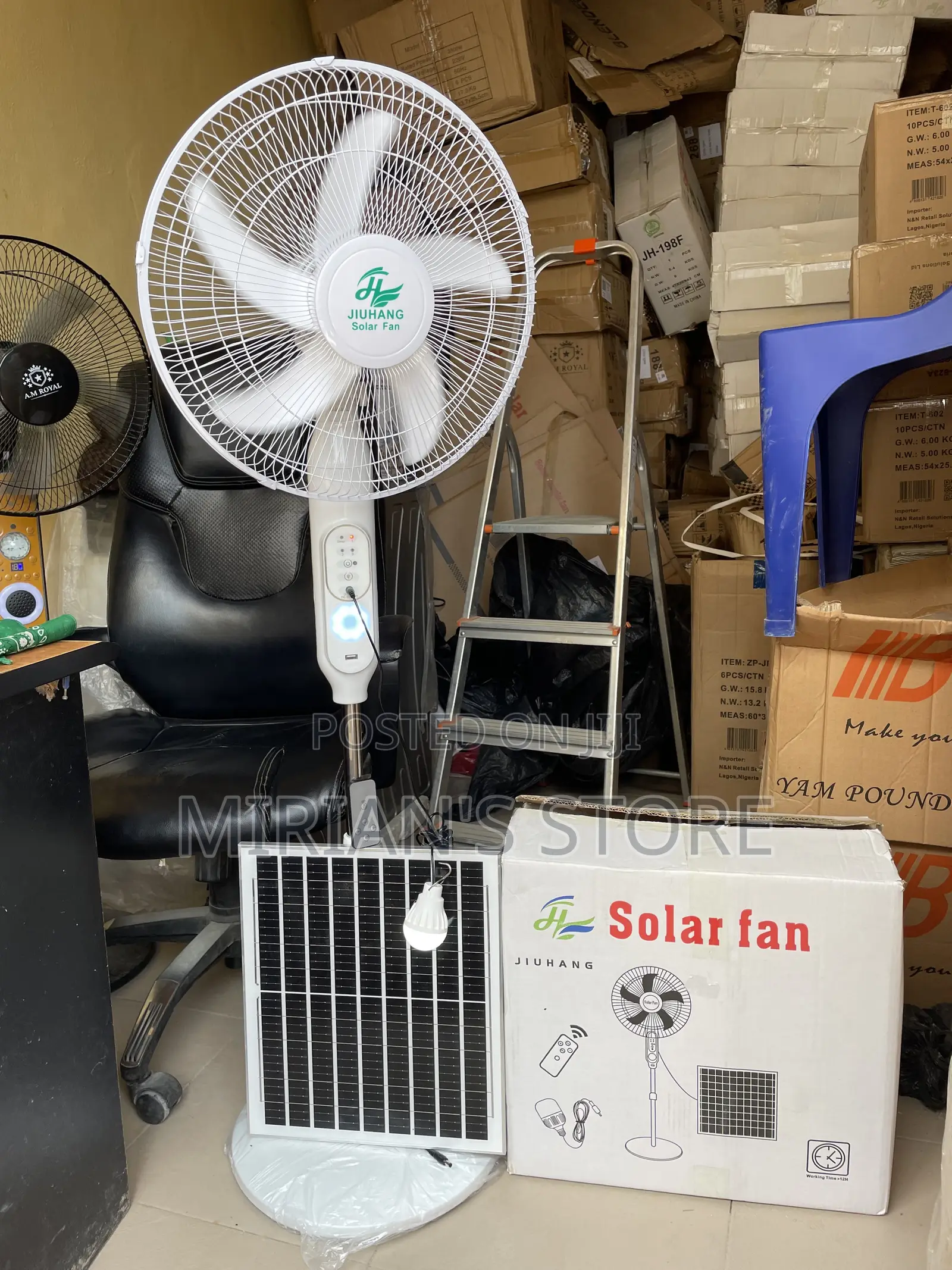 Jiuhang Solar Standing Fan With Panel & Remote Control