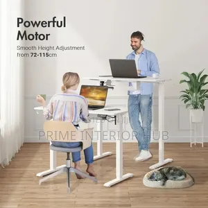 Dual Motor Electric Standing Desk – White Finish 1.6mtr
