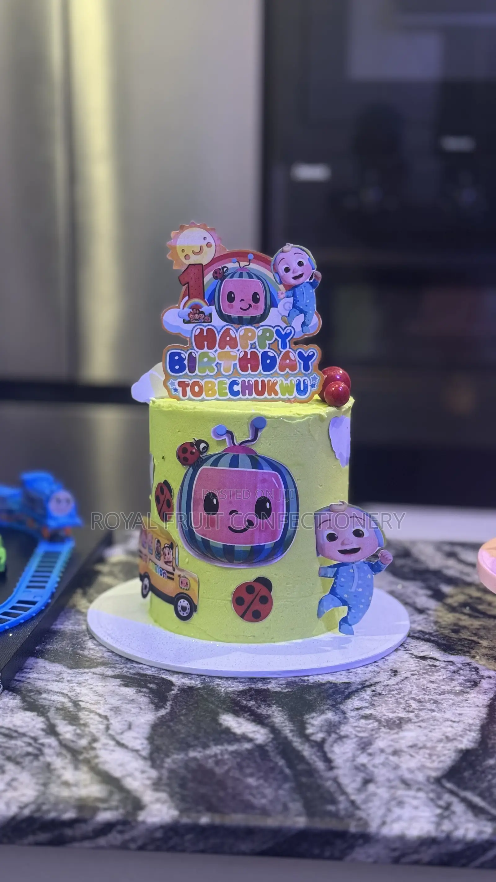 6 Inch 2 Layer Cocomelon Character Birthday Cake