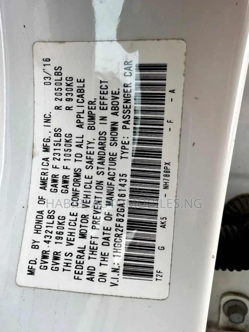 Honda Accord 2016 White
