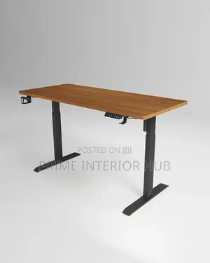 Home Office Electric Adjustable Desk – Brown/Black 1.6mtr