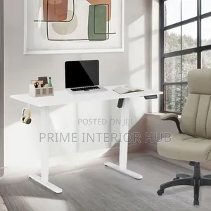 Solid Frame White Electric Standing Desk