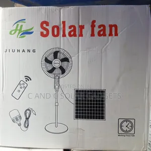 Jiuhang Solar Fan With Bulbs USB Charger Point