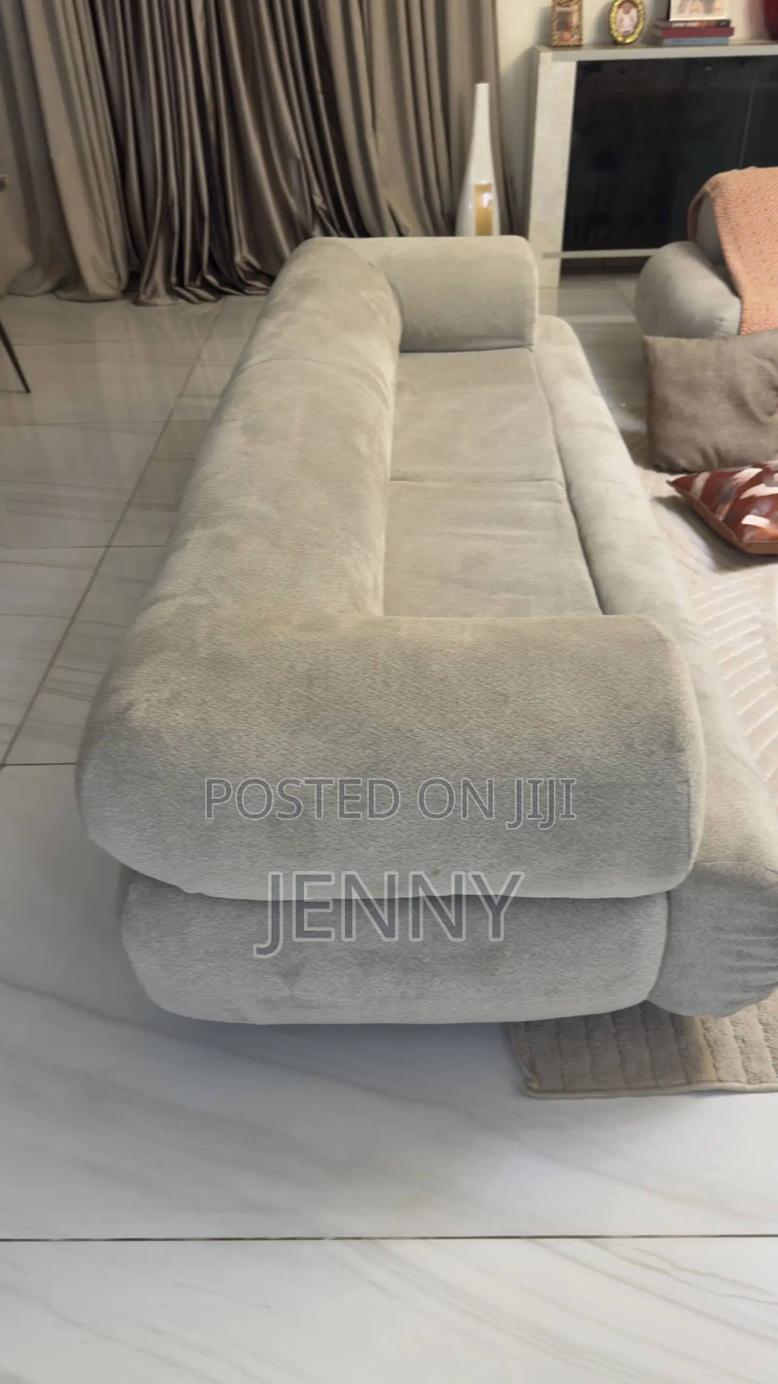 Cream Modern 3-Seater Sofa