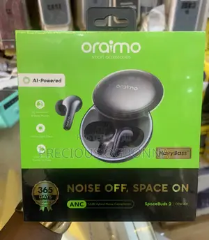 Oraimo Spacebuds 2 ( OTW-631) 52db Hybrid ANC Earbud -45wat Battery