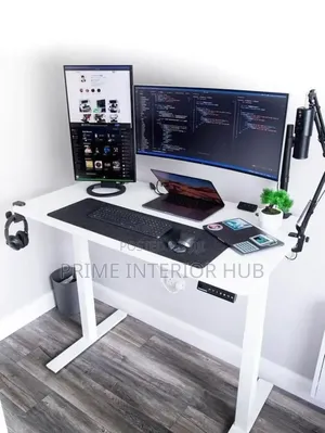 Sleek White Electric Standing Desk 1.2mtr