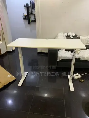 Clean White Electric Sit-to-Stand Desk