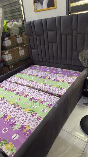 5 X 6 Dark Grey Upholstered Bed Frame