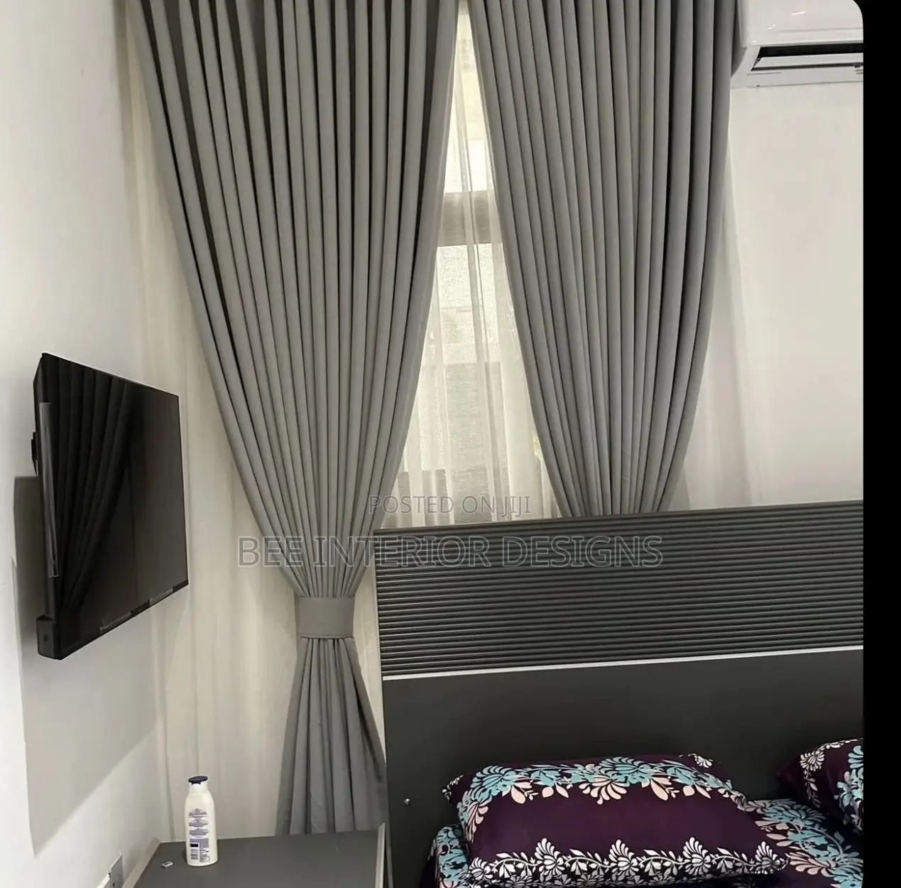 Plain Gray Curtain