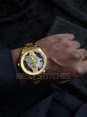 Gold Dragon Skeleton Automatic Watch - Men's Luxury Gold Wristwatch