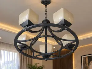 Cast Glass Bulb Chandelier