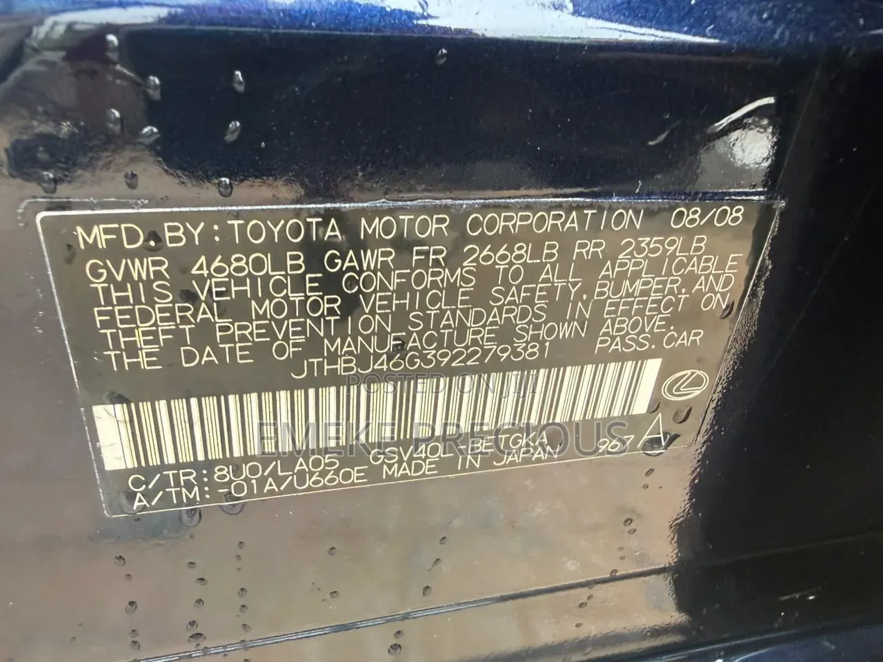 Lexus RX 350 2010 Blue