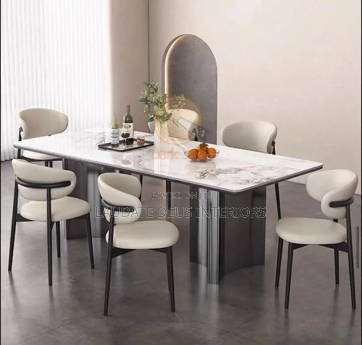 New Imported Luxurious 6 Seaters Marble Top Dining Table.