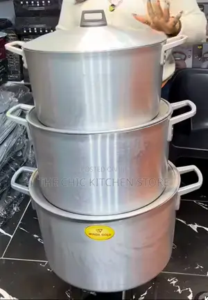 3pcs Winda Gold Cast Aluminum Pot (Big Size) 40, 42 & 45cm