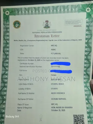 NPOPC Birth Cert, Birth Attestation, Death Certificate e.t.c