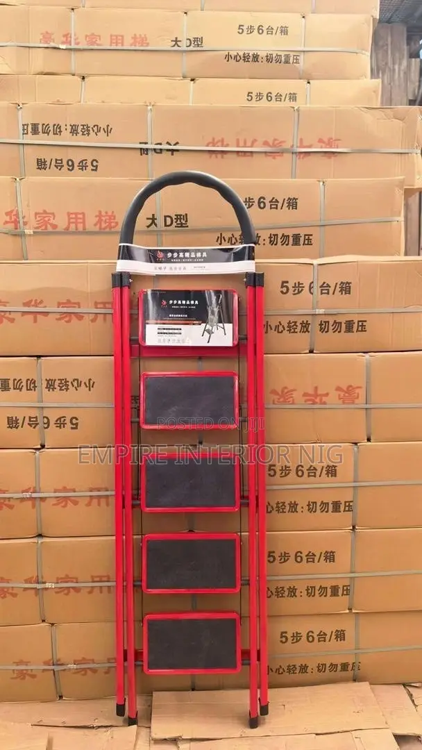 Red Foldable Kitchen Ladder
