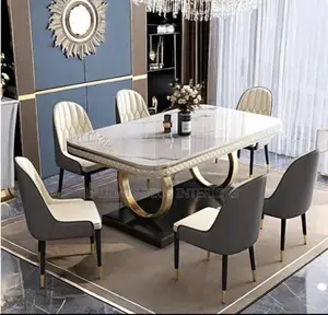 New Imported 6 Seaters Marble Top Dining Table