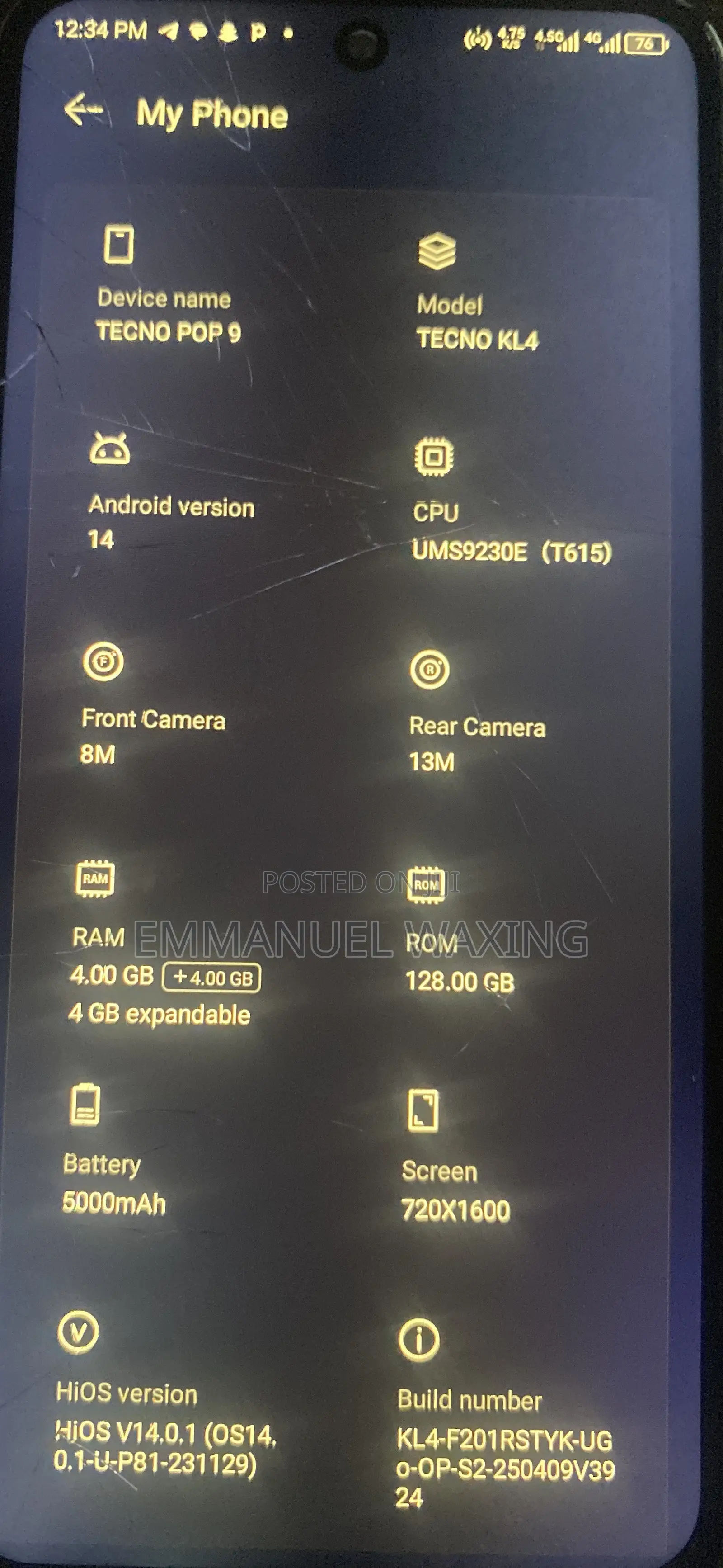 Tecno Pop 9 128 GB White