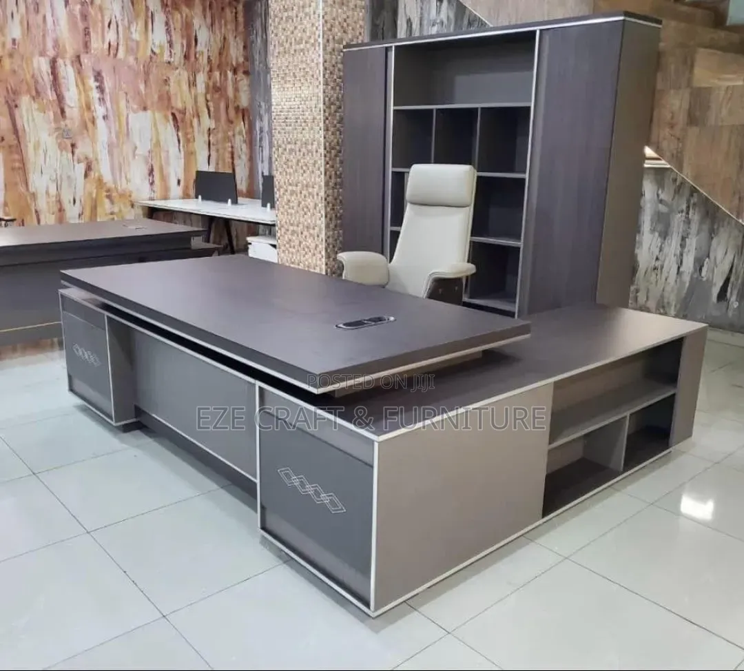Luxury 2meters Executive Office Table and Shelf