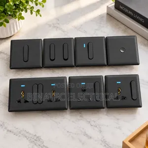 Matte Black Luxury Switches and Sockets – Modern Design