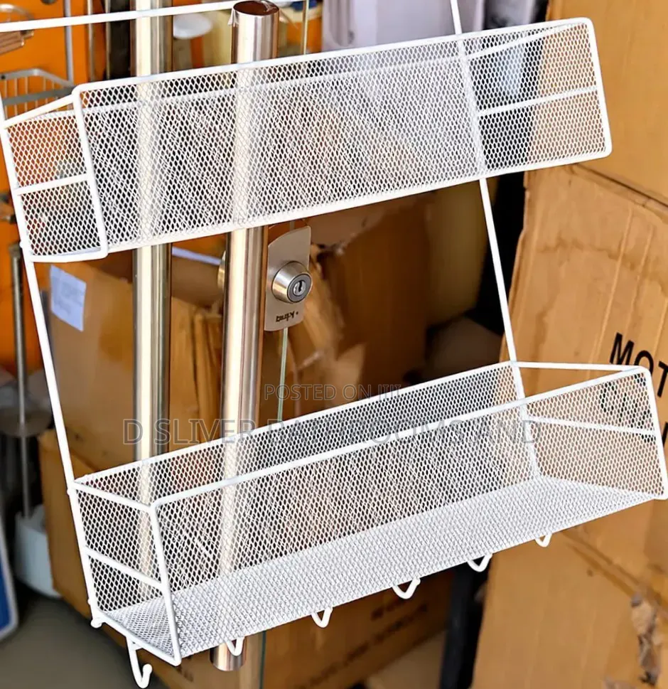 Wall Mounted Metal Storage Rack With Hooks
