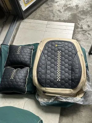 Smiling Face Seat Cover Cream and Black