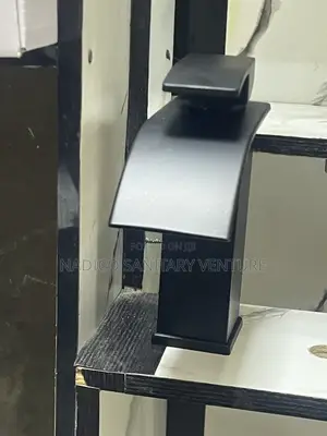 Matte Black Waterfall Bathroom Basin Mixer Tap.