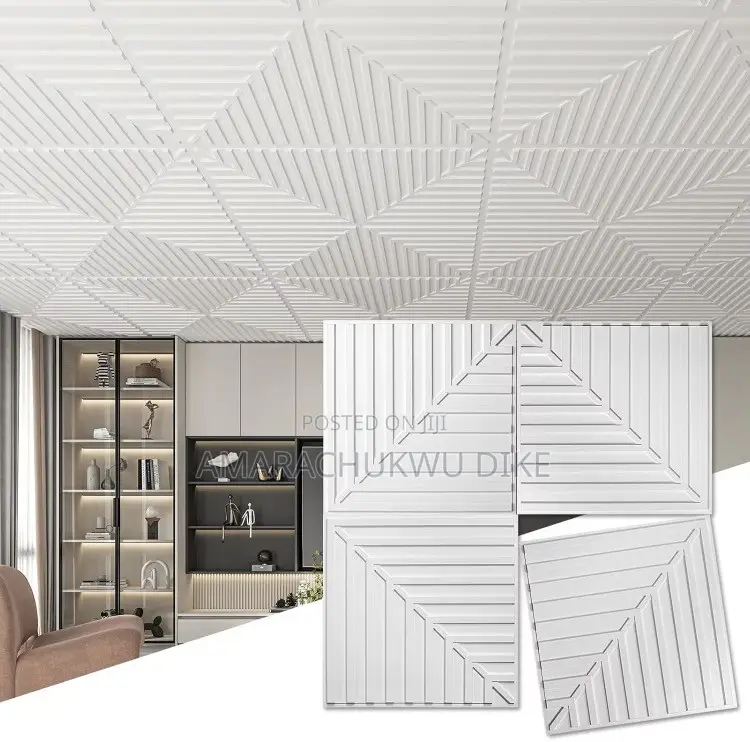 3D White Color PVC Wall Ceiling Panel Interior Decor Wholesale Retail