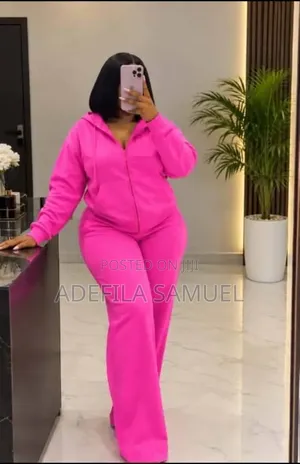 >Ladies 2 Piece Tracksuit - Zip Hoodie + Flared Palazzo Pant Set